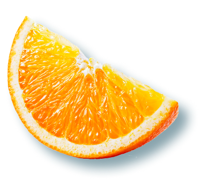 Un jugoso trozo de naranja