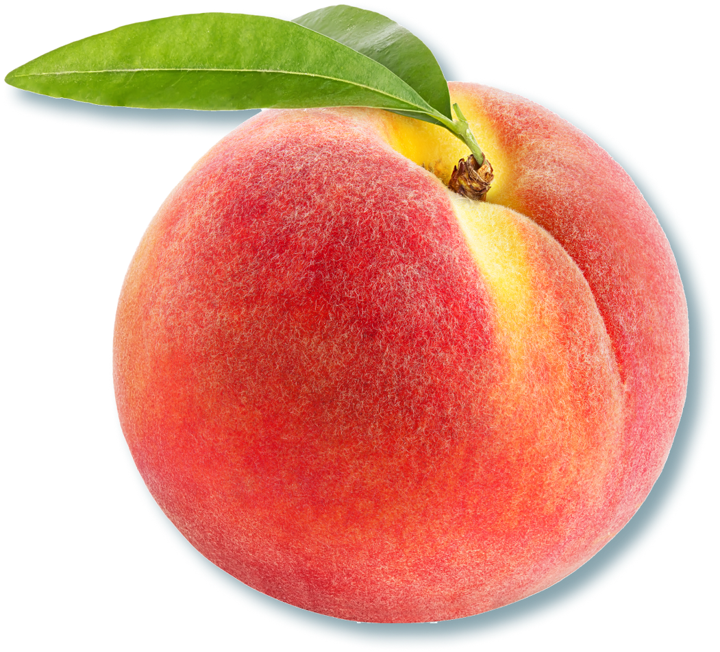A peach with it vibrant orange-red skin